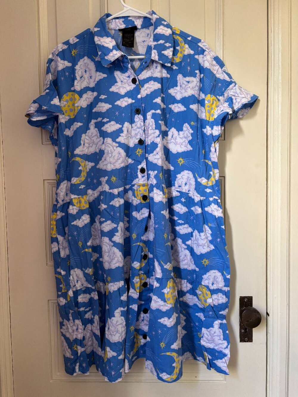 Nooworks brand, Eloise style dress, Cloud People fabric design, size 3X